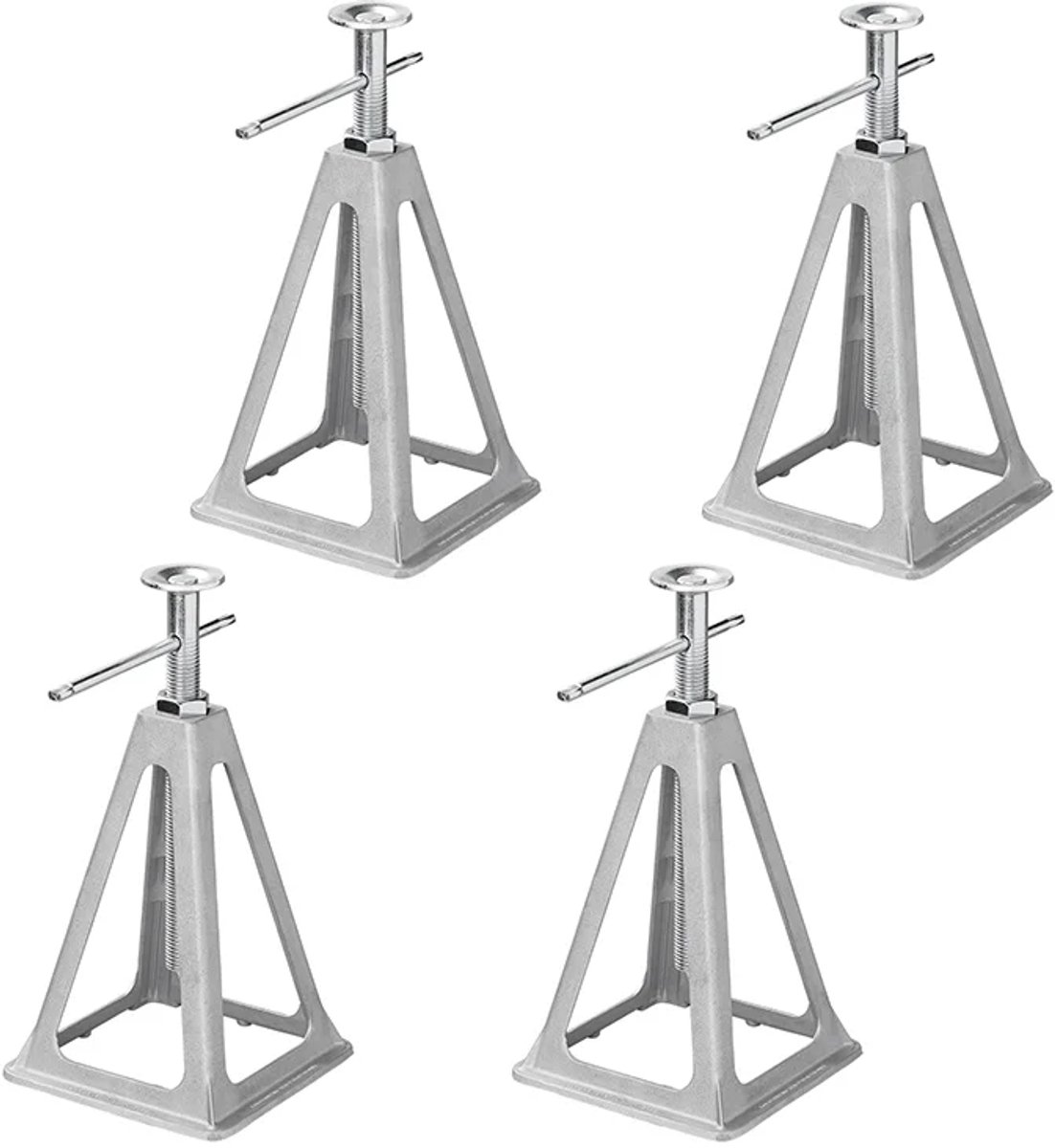 ProPlus Steunenset - 4 Stuks - Assteun - Stabilisatieset Caravan of Aanhangwagen - Caravansteun - 280 - 430 mm - Makkelijk Afstellen - Maximaal 900 kg per steun - Aluminium