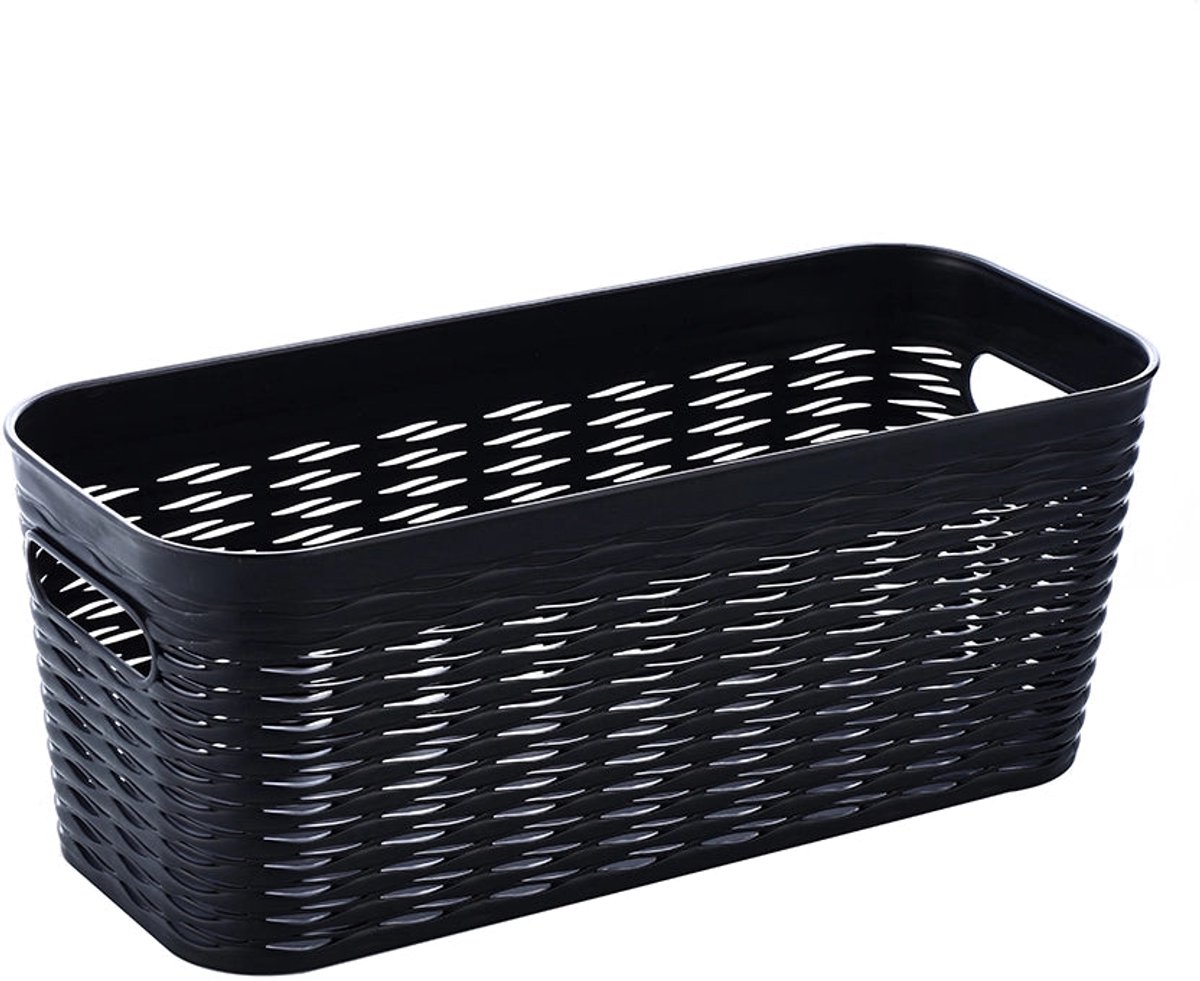 Ezystorage Kunststof zwarte mand - 5 liter - 14,5 x 35 x 13,5 cm