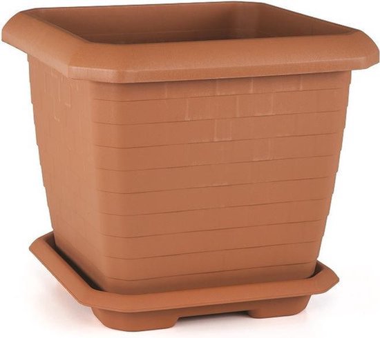 Vierkante Bloempot terra cotta 74.3L