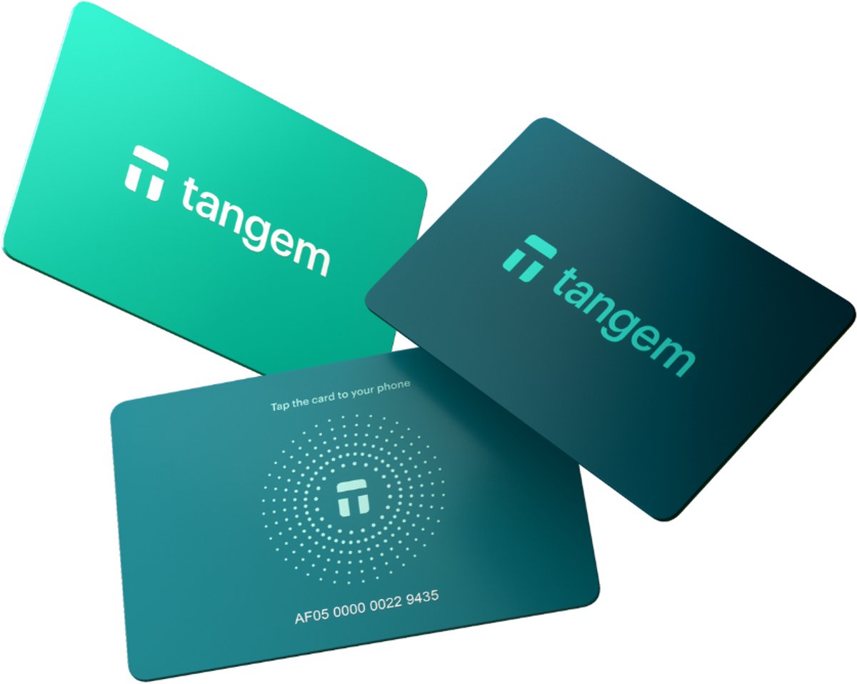 Tangem Wallet 3 kaarten - Electra Sea - met Recovery Seed functionaliteit