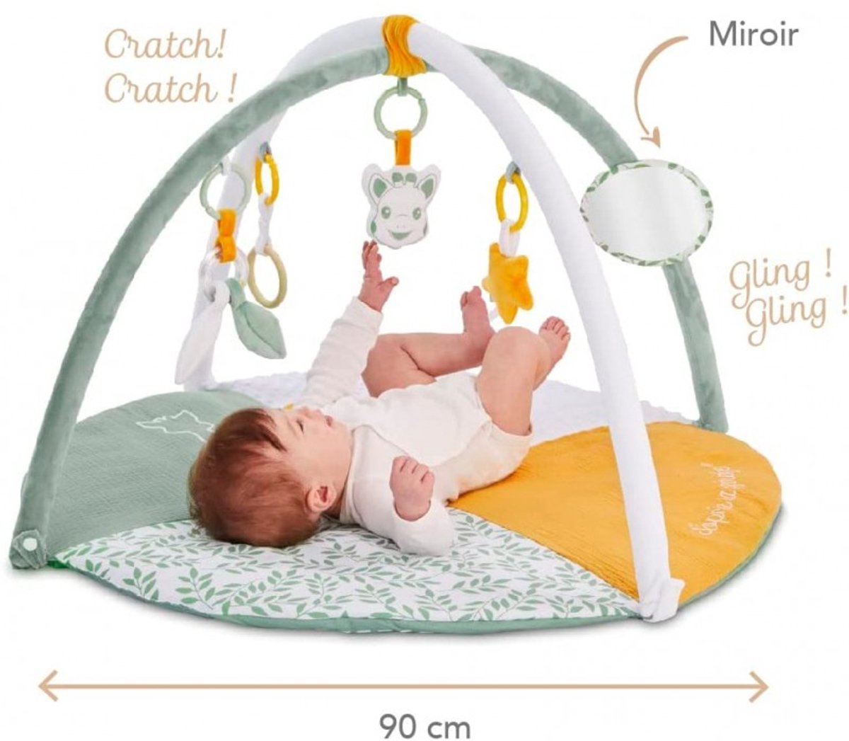 Sophie de giraf Reverso Activity & Foto speelkleed - Babygym - Speelmat - Machinewasbaar - Vanaf 0 maanden - 50 x 90 x 90 cm - Groen/Geel/Wit — afbeelding 15