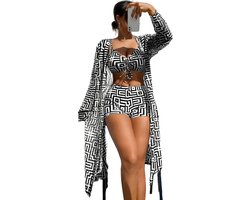 Designer Zwemkleding Dames - 3 delige set - Bikini en Cover Cape - Tankini