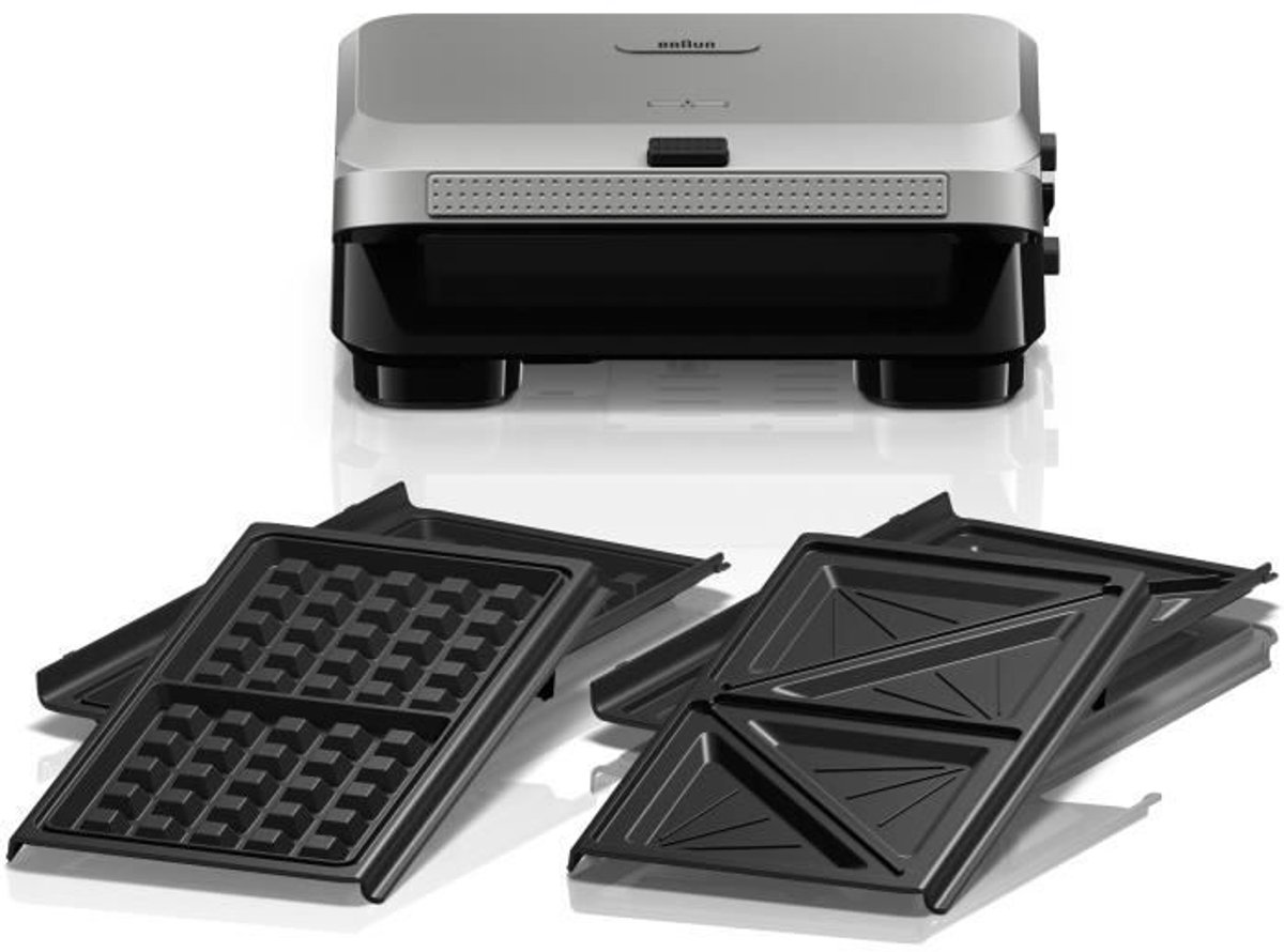 Grill - BRAUN - Sandwich Maker 5 SM5005 - 800 W - Roestvrij staal / Zwart
