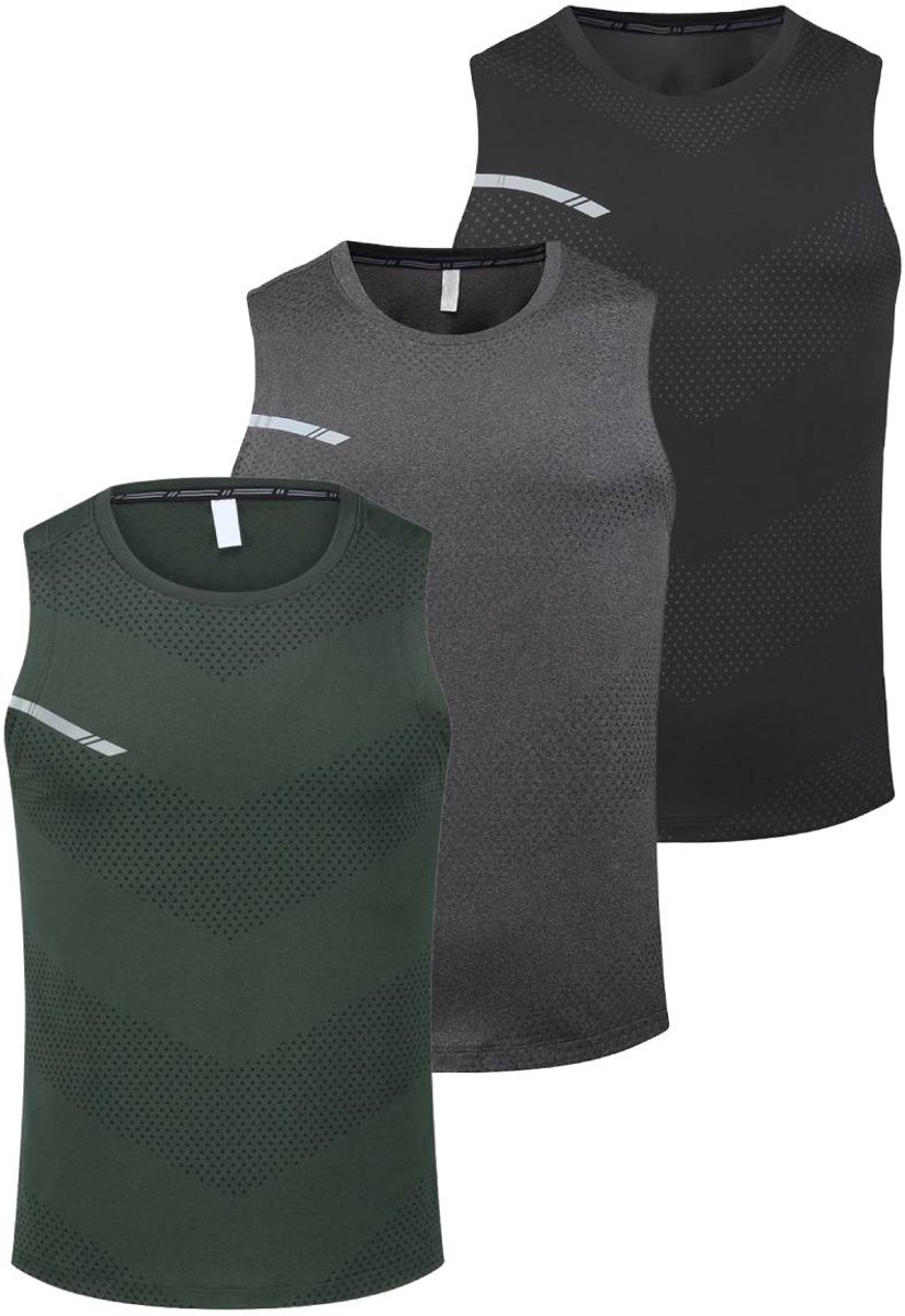 Allthemen Heren Reflecterend Sportshirt - Sneldrogend Ademend Ventilerend - L