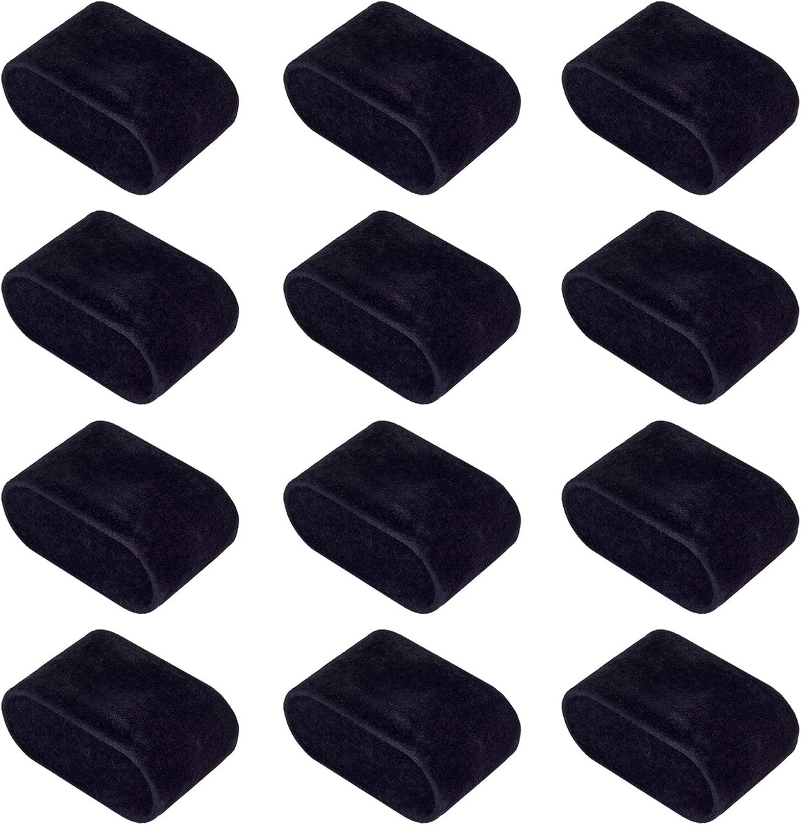 12pcs 7x4.3x3.5cm Kleine Lederen Armband-horloge Kussen Sieradenstandaard Bedekt met Fluweel - Zwart