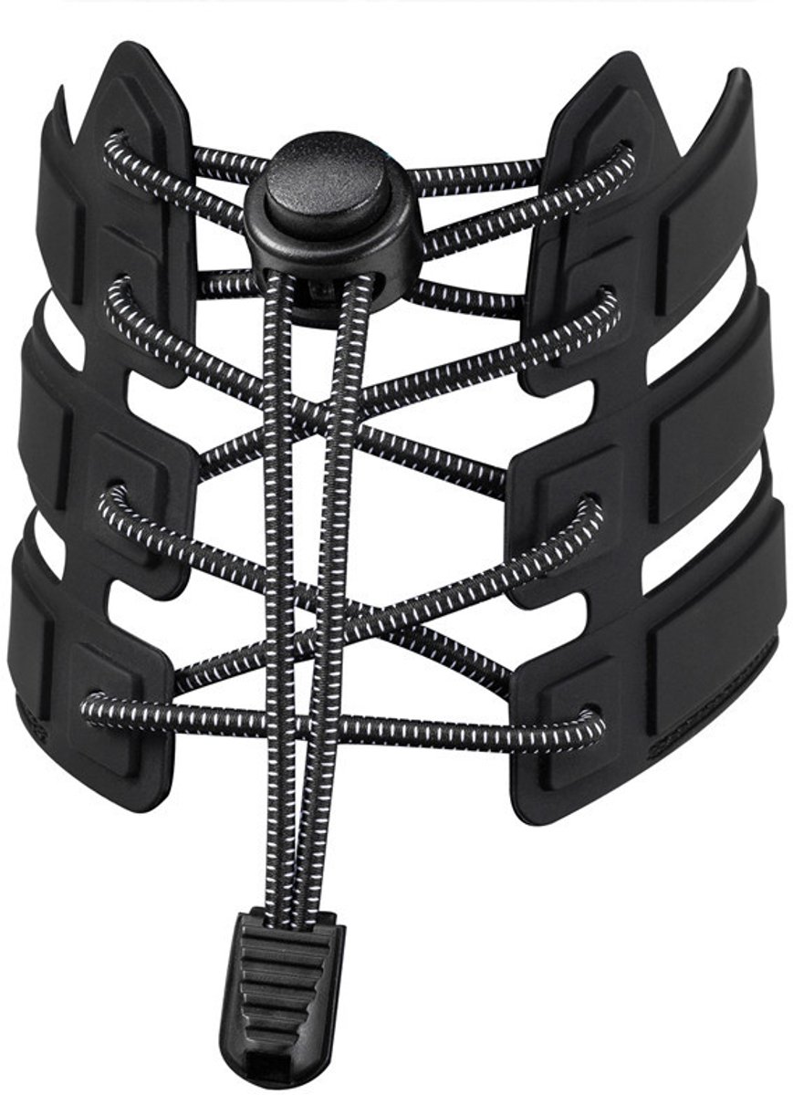 Knoopvrije elastische schoenveters 110 cm 1 paar Black