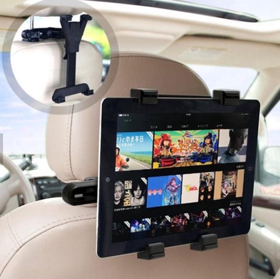 Tablet Houder voor Auto Hoofdsteun Zwart Verstelbaar Universele - Stevige iPad Houder voor Achter in de Auto- Car Seat Mount Autohouder Tablethouder