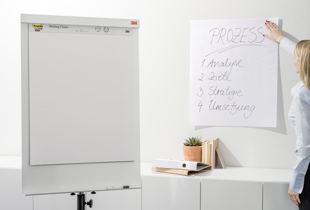 Post-it� Super Sticky zelfklevende Meeting Chart Wit 635 mm x 762 mm