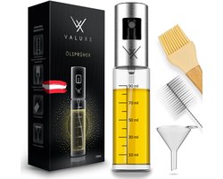 VALUXE® Olieverstuiver - Het ORIGINEEL - Extreem precieze olieverstuiver van roestvrij staal en glas - Multifunctionele olieverstuiver - Coole keukengadgets voor bakolie - Olieverstuiver voor koken