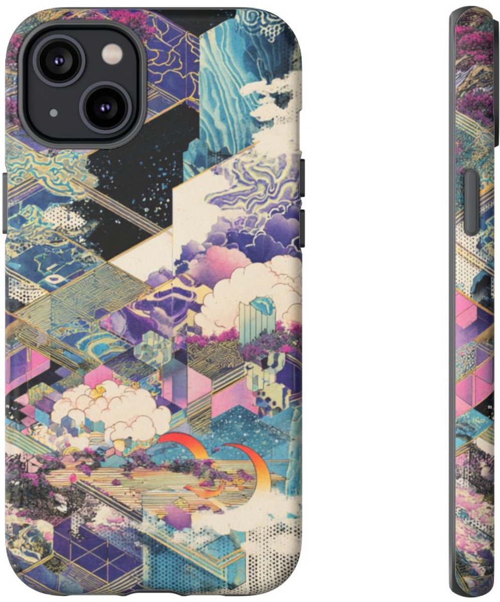 Abstracte Geometrische Natuurtaferelen – Telefoonhoesje Geschikt voor iPhone 14 Plus