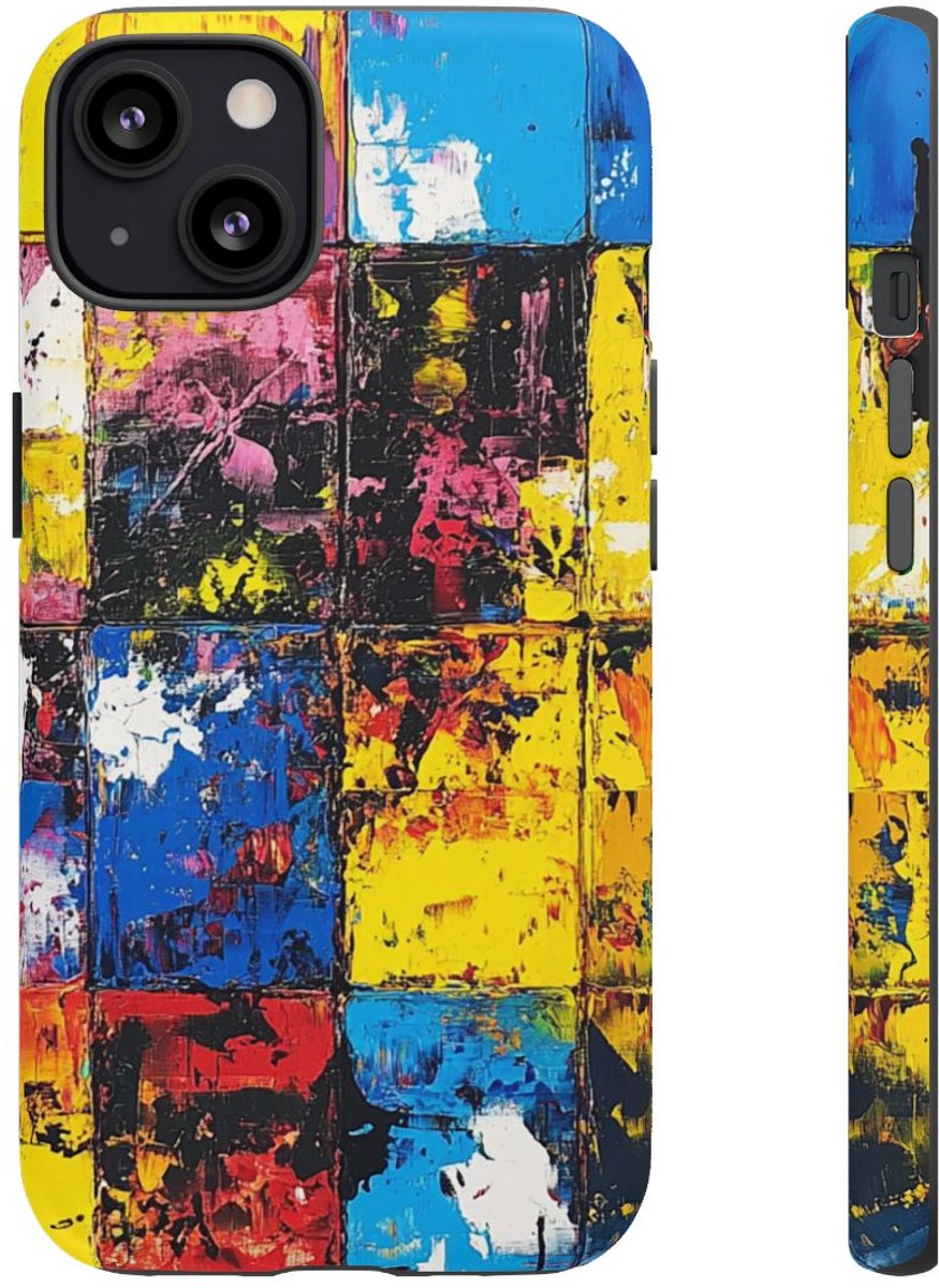 Abstracte Kleurrijke Vierkanten – Telefoonhoesje Geschikt voor iPhone 13