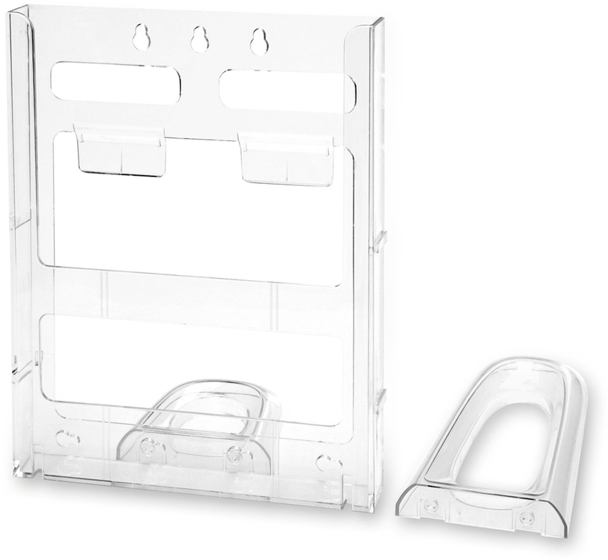 deflecto Lit-Loc folderhouder, 1/3 A4 staand, glashelder