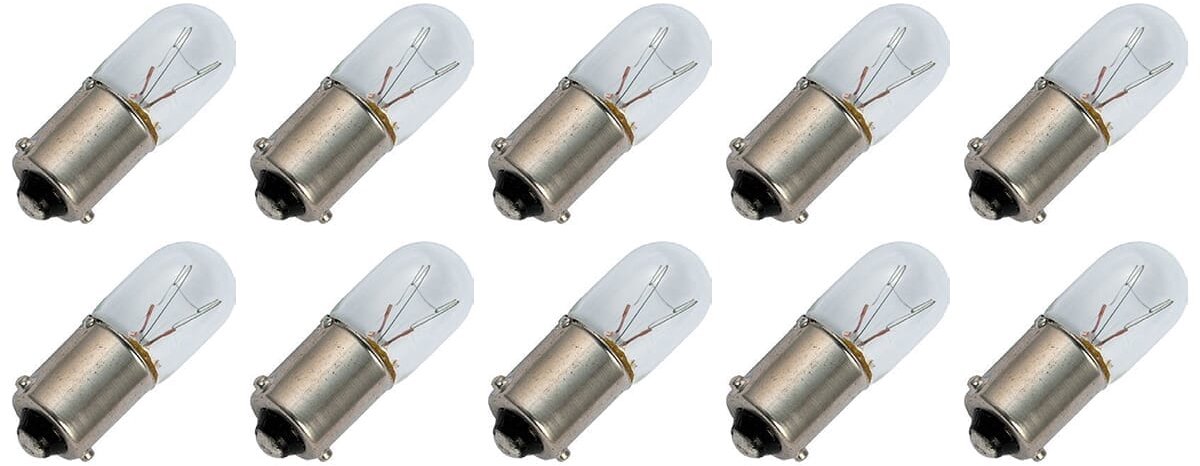 Signaallamp Ba9s 24V 1.2W - 50 mAh - 10 stuks - T10 Gloeilamp Ø10mm - 28mm - 2500K - Dimbaar