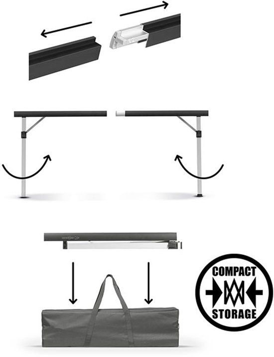 Brunner Titanium Quadra Compack 4 Inklapbare Vouwtafel - Campingtafel - Vouwtafel buiten - 120.5 x 70 x 72cm van Brunner — afbeelding 5