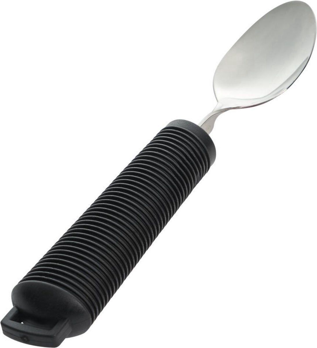 Aangepast dik bestek, Lepel. Verdikt handvat met soft grip. Buigzaam / Buigbaar. Zwart