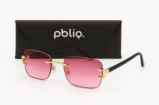 PBLIQ® Zonnebril Randloos - Heren - Dames - Rose - Goud van Merkloos — afbeelding 2