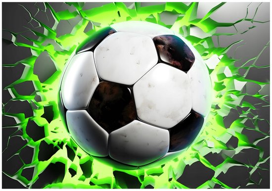 WALLARENA - Fotobehang - 150x105 cm - 3D voetbal thema voor jongens, jeugd en kinderkamer