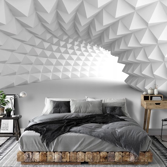 WALLARENA - Fotobehang - 350x250 cm - 3D optische tunnel voor slaapkamer en woonkamer