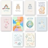 Greetz - Geboorte Kaartenset - 10 Wenskaarten Inclusief Enveloppen