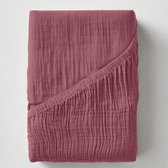 Hoeslaken en mousseline Zelesta - 180 x 200 cm - Rouge - BSCI et OEKO-TEX®