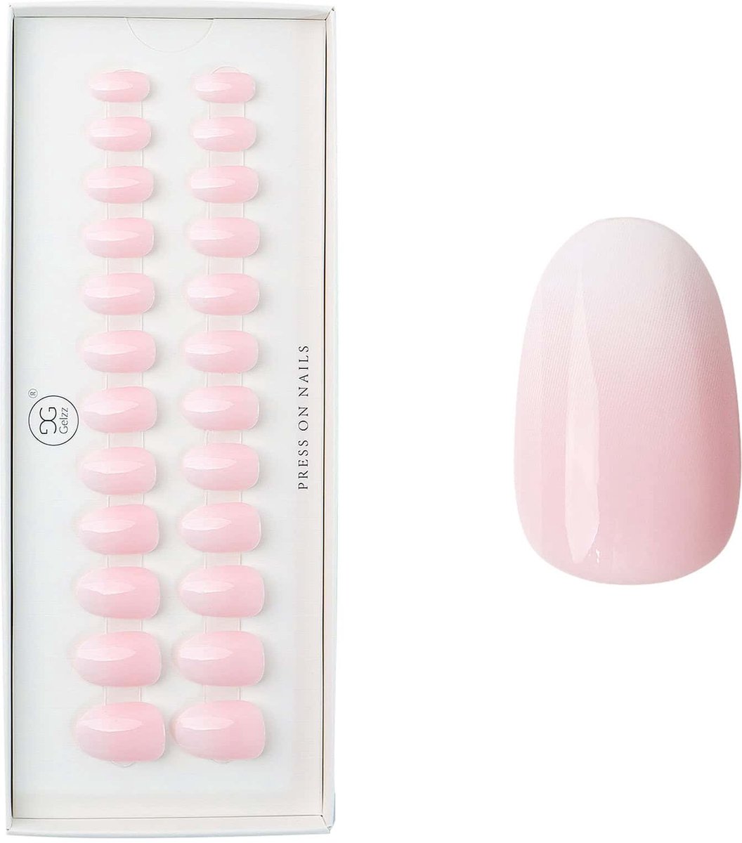 Gelzz Soft Gel Press On Soft Pink Babyboom (52) -Medium Round -Dekkende kleur -