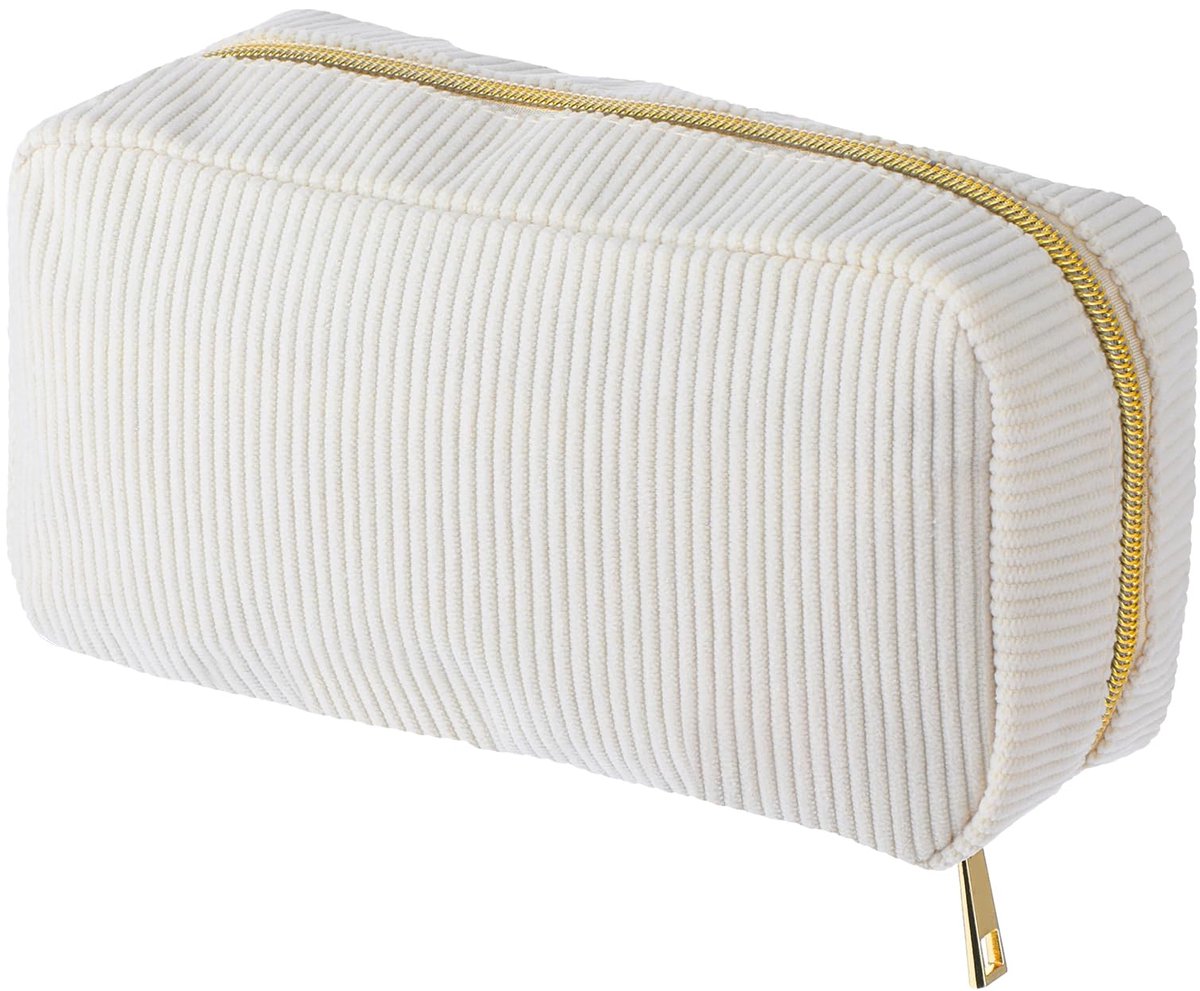 Ibenzoa® Kleine en stijlvolle corduroy make-uptas voor dames met ruime opbergcapaciteit en drie binnenvakken, ideaal voor reizen en dagelijks gebruik