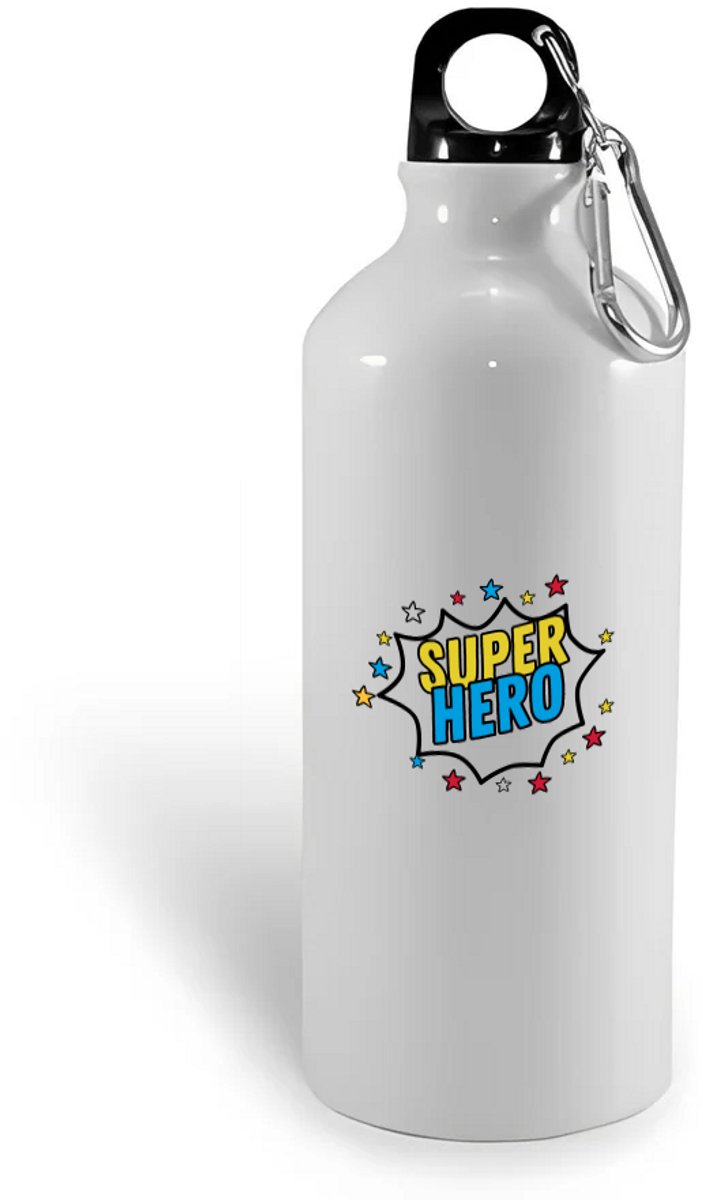 Hacebo® - Super hero waterfles - Superhelden - een superheld - verjaardagscadeau - kado - gift - geschenk - water fles - 400ML