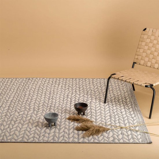Tapis Tissé Living 120 cm x 170 cm Folia Grijs