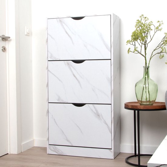 Meuble à chaussures Milton & Oldbrook Prato aspect marbre Wit