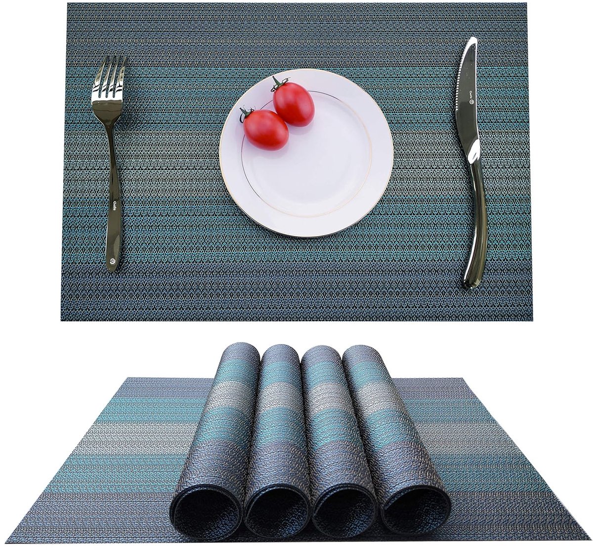 Hittebestendige tafelbeschermer - set van 4 - ecologisch PVC - 45cm x 30cm