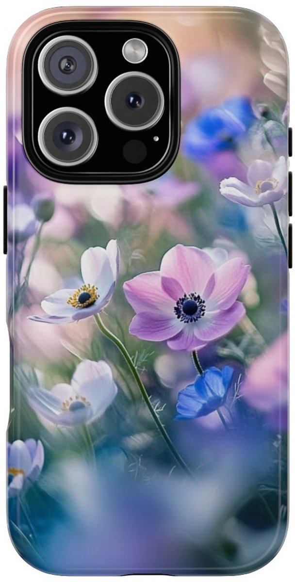 Zachte Pastel Anemoonbloemen – Telefoonhoesje Geschikt voor iPhone 16 Pro