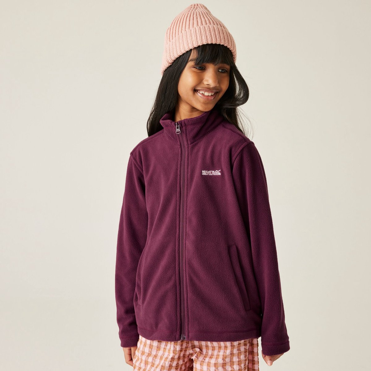 Fleece Wandelen Kinderen Lichtgewicht Purper