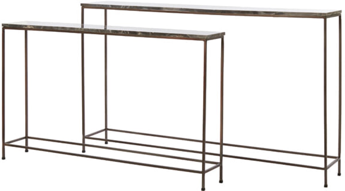 Light & Living Side MORENA - 140x25x82cm - Bruin - Set van 2