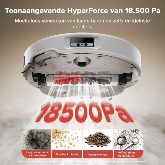 roborock Qrevo Curv 2 Pro Robotstofzuiger en Dweil, 25.000 Pa Zuigkracht, Geen Klitten, 100 °C Heetwaterwas, Zelfreinigend, Slimme Obstakelvermijding, Automatische droging