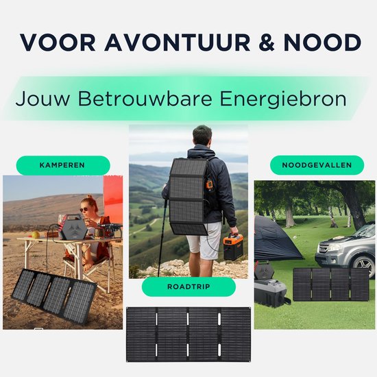 Gridi - Zonnepaneel 60W - Solar panel - opvouwbaar zonnepaneel - zonnepanelen - geschikt voor powerbank van Gridi — afbeelding 5