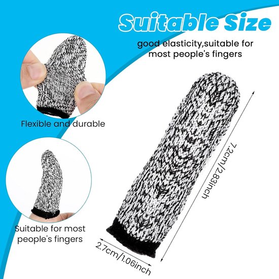 Vingerbeschermers - 14 Stuks - Herbruikbare Duim Vinger Guards - Snijbestendige Beschermers voor Keuken en Beeldhouwwerk van Merkloos	 — afbeelding 2