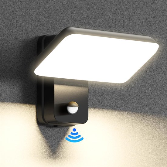 Draaibare zwarte LED-wandlamp met sensor