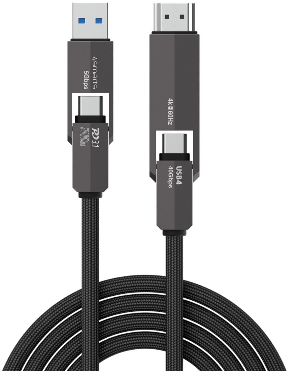 Image of 4smarts 549240 USB-kabel USB4 Gen 3x2 1,5 m USB C Zwart