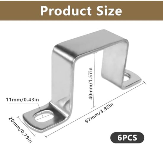 Roestvrijstalen Slangklemmen Met Rubber Voering Set Set Van 5 P-klemmen Roestvrij Staal Met Rubber - Verstelbaar - Voor Slangen & Kabels - 23 Mm Industriële Klemmen
