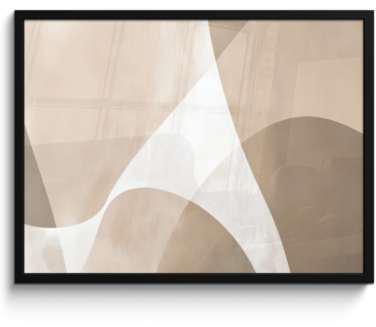 FrameYourWall Poster in lijst - Fotolijst 80x60 cm - Posters - Vloeiende vlakken - Harmonieus - Golvend - Posterlijst zwart - Decoratie - Wanddecoratie woonkamer - Muurdecoratie slaapkamer