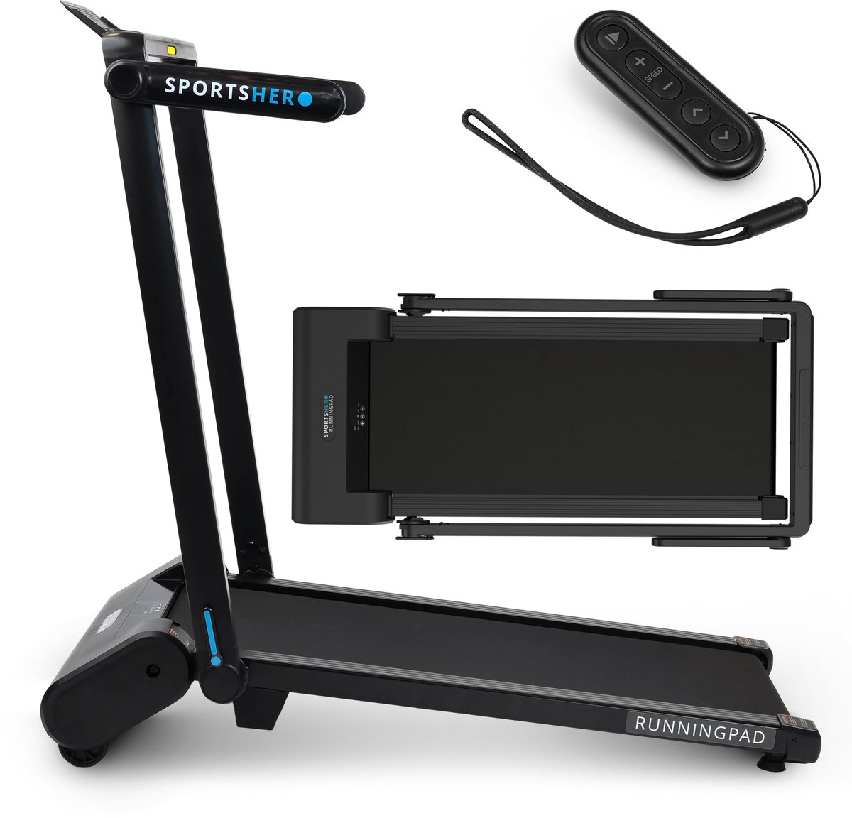 SPORTSHERO RUNNINGPAD PRO S - Hardloopband - 12 KM/u - Automatische Helling 13% - Zijsteunen