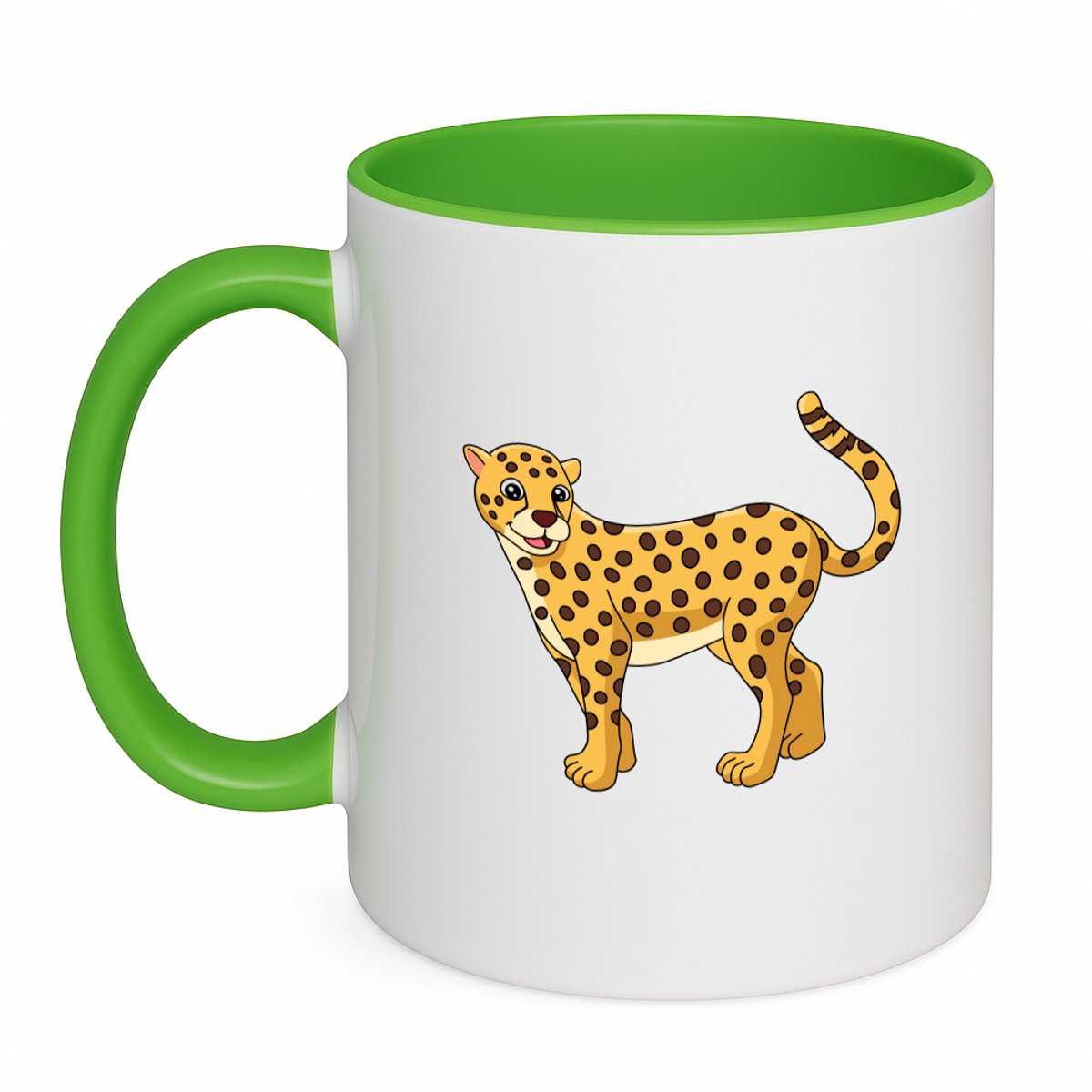 Hacebo® - Luipaard koffiebeker groen - Katten - Dieren liefhebbers - thee mok - koffie beker - Jaguar - jachtluipaard - cheeta - koffiemok - 350 ML inhoud