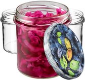 Bocaux à confiture KADAX, 350 ml, diamètre 82 mm, bocaux à couvercle à vis, pots à miel, bocaux de conservation pour champignons, confiture, miel (10 pièces, prunes)