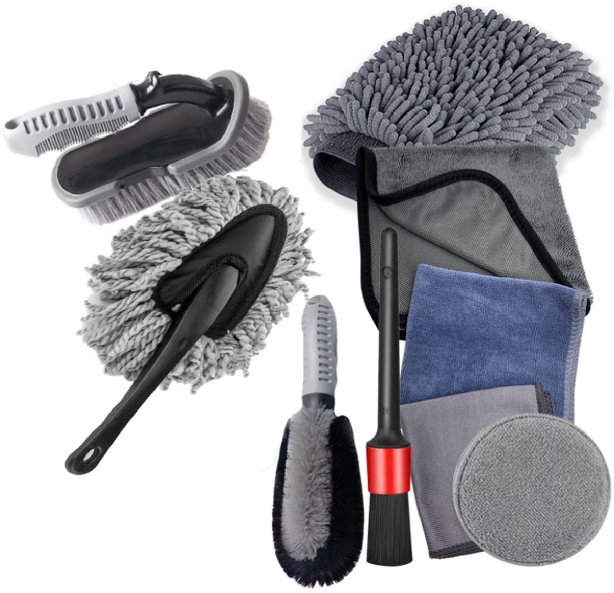 9-delige autowasborstel autobandenborstel naafborstel auto beauty set