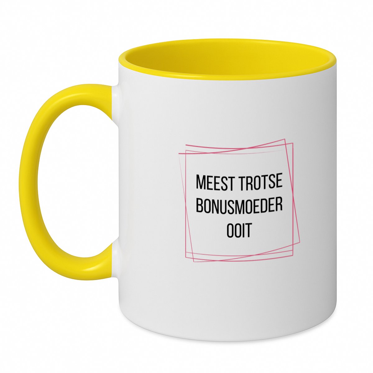 Hacebo® - meest trotse bonusmoeder ooit koffiebeker geel - trotse bonusmoeder - thee mok - koffie beker - Moeder cadeautjes - moederdag - verjaardagscadeau - verjaardag - cadeau - geschenk - kado - gift - koffiemok - 350 ML inhoud