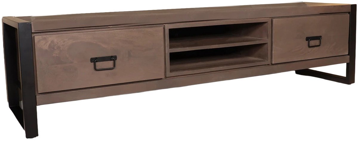 Lizzely Garden & Living Tv meubel walnoot mangohout 180cm Avelyn tv kast duurzaam mango massief hout tv-meubel