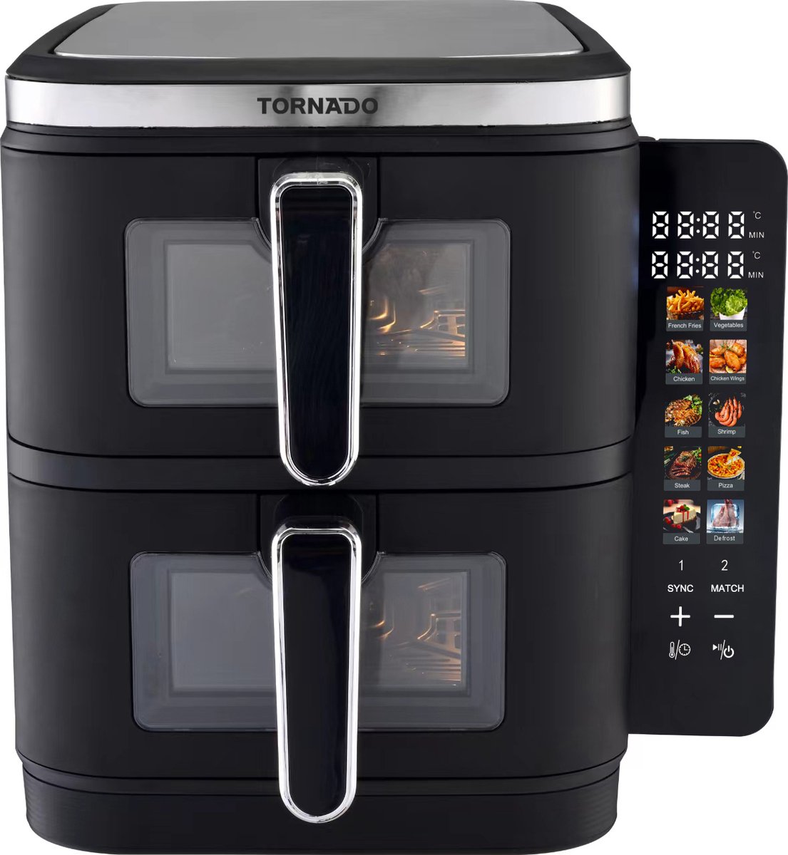Tornado TFN-A2811TBRAX - Airfreyer - Dubbel 11l - 2800W - Heteluchtfriteuse - Zwart