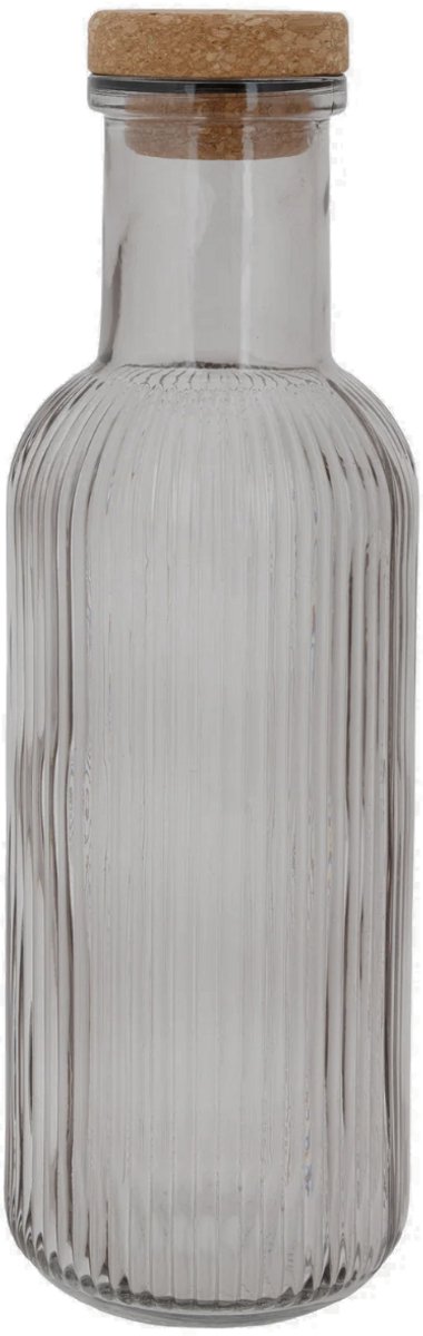 Cosy & Trendy Karaf Raya Grijs 1 Liter Glas - Luchtdichte Kurkstop - Italiaans Design