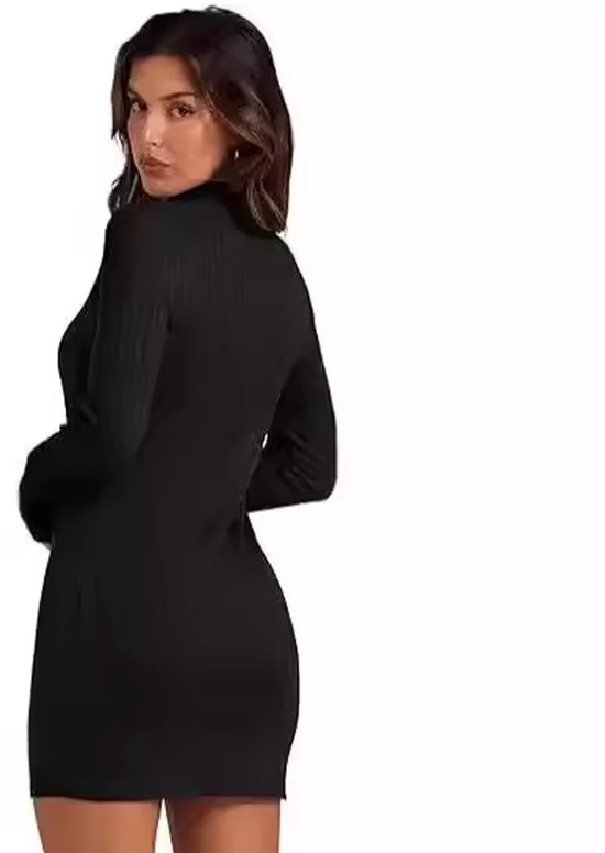 Slim Fit Dames Jurk - Aansluitend - Lange Mouwen - Dress - Maat M