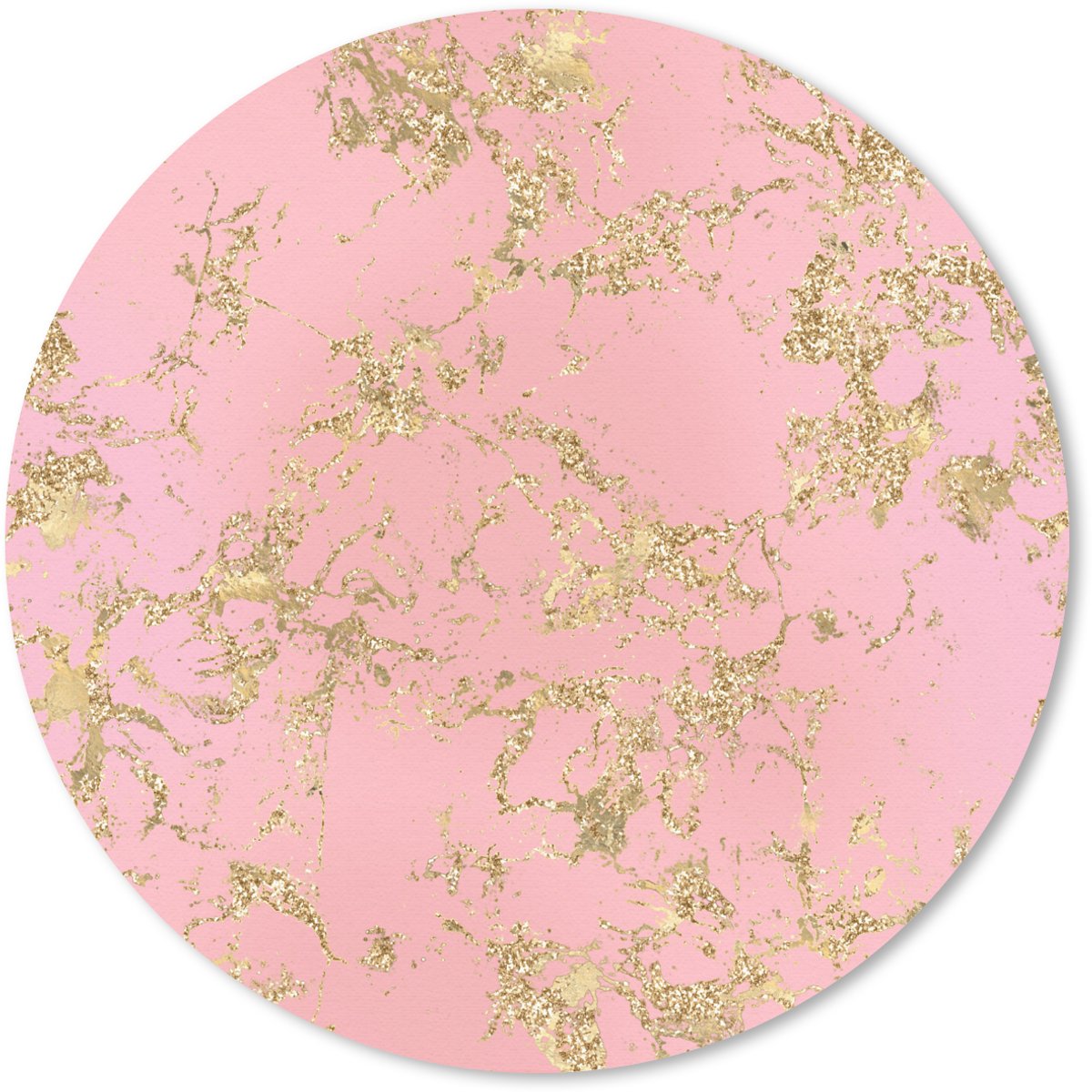 Muismat rond 30x30 cm - Mousepad Marmer - Goud - Glitter - Design - Ronde muismatten